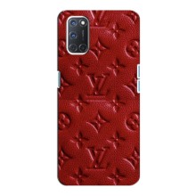 Текстурный Чехол Louis Vuitton для Оппо А92 (Красный ЛВ)