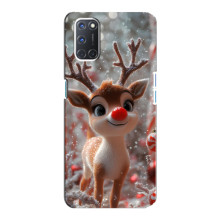 Яскравий чохол для Oppo A92 з Зимові Оленята