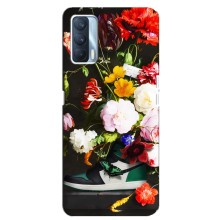 Брендновые Чехлы для Oppo A92s - (PREMIUMPrint) (Nike цветы)