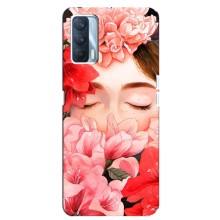 Чехлы (ART) Цветы на Oppo A92s (VPrint) (Глаза в цветах)