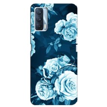 Чехлы (ART) Цветы на Oppo A92s (VPrint) (Голубые Бутоны)