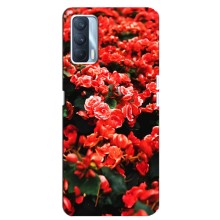 Чехлы с Цветами для Oppo A92s (VPrint) (Цветы красные)