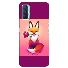 Чехлы с картинкой Лисички для Oppo A92s (VPrint) (Лисичка с розочкой)