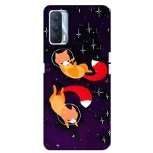 Чехлы с картинкой Лисички для Oppo A92s (VPrint) (Лисички космонавты)