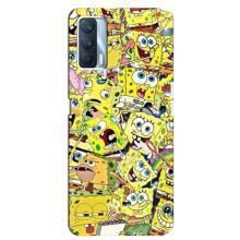 Чехол Губка Боб для Оппо А92с (Эмоции Спанч Боба)