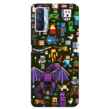 Чехол Майнкрафт на Oppo A92s (AlphaPrint) Minecraft (Коллаж Майнкрафт)