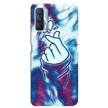 Чехол с принтом для Oppo A92s (AlphaPrint - Знак сердечка) – Радужное сердце