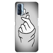 Чехол с принтом для Oppo A92s (AlphaPrint - Знак сердечка) – Значок Love