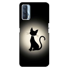 Чехол с принтом для Oppo A92s (AlphaPrint) Модные коты (Силуэт котика)