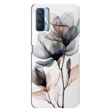 Чехол с цветочным принтом на Оппо А92с (Цветы на белом)