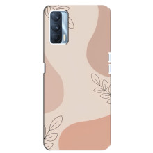 Чехол цветочный дизайн для Oppo A92s – Коричневый фон