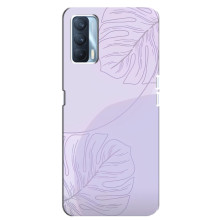 Чехол цветочный дизайн для Oppo A92s – Монстера фиолетовая