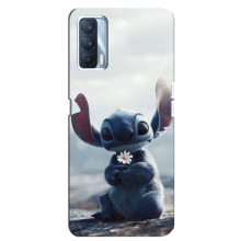 Чехол с рисунком Стич для Oppo A92s – Стич с цветочком