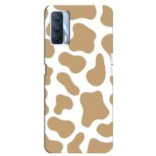 Чохол з принтом корови на ОППО А92с – Бежевий принт