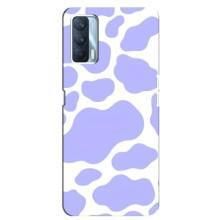 Чохол з принтом корови на ОППО А92с – Фіолетовий принт