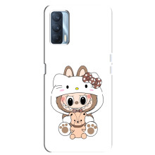 Чехол с принтом Лабубу для Oppo A92s – Белый Лабубу
