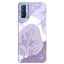 Силиконовый чехол с принтом в цветах на Oppo A92s – Фиолетовый дизайн