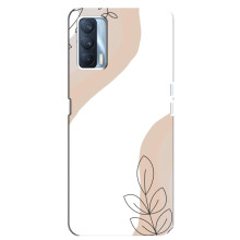 Силиконовый чехол с принтом в цветах на Oppo A92s – Нюдовый дизайн