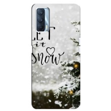 Новогодние, Праздничные Чехлы для Oppo A92s - 2024 год (Let it snow)