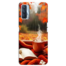 Чехол с уникальным дизайном «Осень с кофе» для Oppo A92s – Кофе и дождь