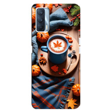 Чехол с уникальным дизайном «Осень с кофе» для Oppo A92s – Кофе и тыквы
