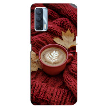 Чехол с уникальным дизайном «Осень с кофе» для Oppo A92s – Кофе на пледе