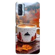 Чехол с уникальным дизайном «Осень с кофе» для Oppo A92s – Кофе на природе