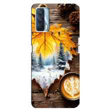 Чехол с уникальным дизайном «Осень с кофе» для Oppo A92s