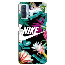 Силіконовый Чохол на Oppo A92s з картинкою НАЙК (Квітковий Nike)