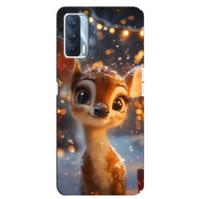 Яскравий чохол для Oppo A92s з Зимові Оленята – Оленятко серед герлянд