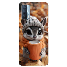 Печатный чехол «Зверята с кофе» для Oppo A92s