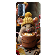 Печатный чехол «Зверята с кофе» для Oppo A92s – Медведь с кофе