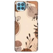 Чехол с цветочным принтом на Оппо А93 – Коричневые цветы