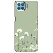 Чехол с цветочным принтом на Оппо А93 – Цветы на зеленом