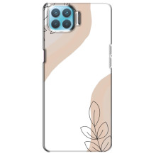 Силиконовый чехол с принтом в цветах на Oppo A93 – Нюдовый дизайн