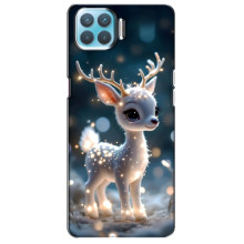 Яркий чехол для Oppo A93 с Зимними Оленятами – Блистающий оленёнок