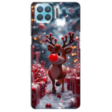Яркий чехол для Oppo A93 с Зимними Оленятами – Олень среди подарков