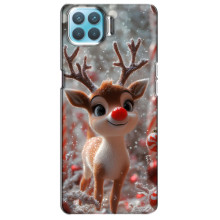 Яркий чехол для Oppo A93 с Зимними Оленятами