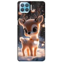 Яркий чехол для Oppo A93 с Зимними Оленятами – Оленёнок
