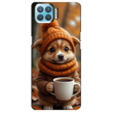 Печатный чехол «Зверята с кофе» для Oppo A93 – Песик с кофе