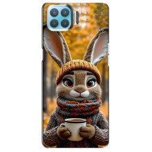 Печатный чехол «Зверята с кофе» для Oppo A93 – Зайчик с кофе