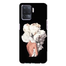 Чехлы (ART) Цветы на Oppo A94 (VPrint) (Белые цветы)