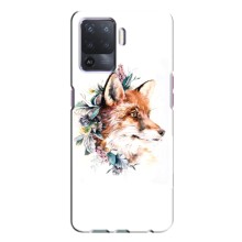 Чехлы с картинкой Лисички для Oppo A94 (VPrint) (Лисичка в цветочках)