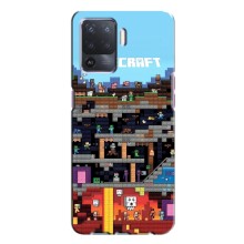 Чехол Майнкрафт на Oppo A94 (AlphaPrint) Minecraft (фон Minecraft)