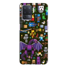 Чехол Майнкрафт на Oppo A94 (AlphaPrint) Minecraft (Коллаж Майнкрафт)