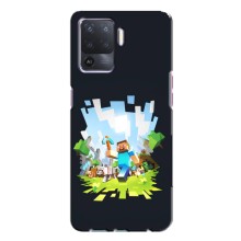 Чехол Майнкрафт на Oppo A94 (AlphaPrint) Minecraft (персонажи Minecraft)