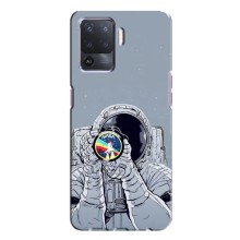 Чехол NASA для Oppo A94 (AlphaPrint) (Космонавт фото)
