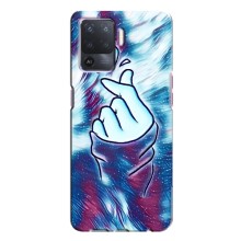 Чехол с принтом для Oppo A94 (AlphaPrint - Знак сердечка) – Радужное сердце