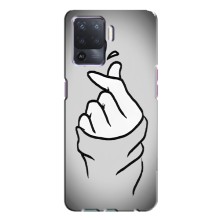 Чехол с принтом для Oppo A94 (AlphaPrint - Знак сердечка) – Значок Love