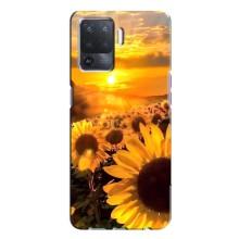 Чехол с Цветами для Oppo A94 (поле подсолнухов)